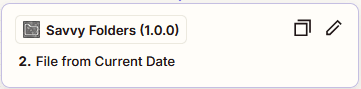 Image showing the Zapier step for File from Current Date